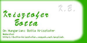 krisztofer botta business card